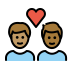 couple with heart, man, man, medium skin tone, medium-dark skin tone